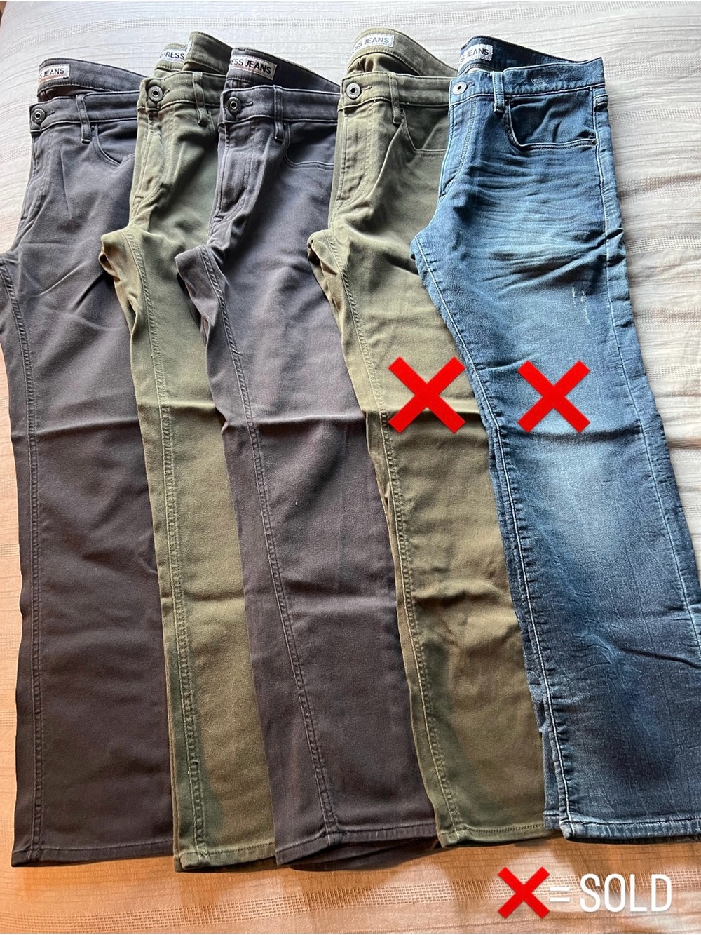 Express Men's Pants - Olive and Charcoal